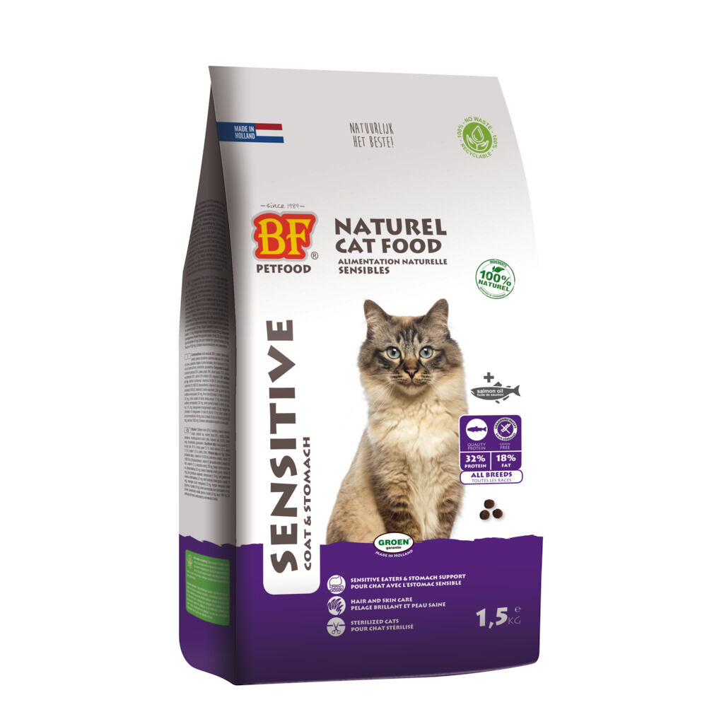 BF Petfood Sensitive Coat & Stomach - Kattenvoer - Zalm - 10 kg