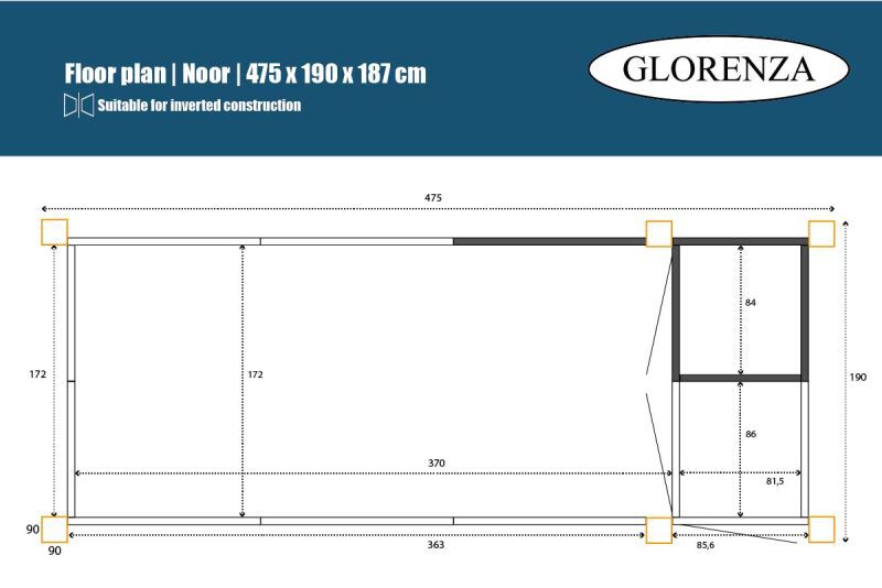 Glorenza Noor - Kattenren - Antraciet - 187x190x475 cm