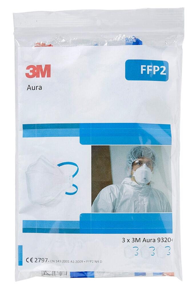 3M 9320+ FF - P2 stofmasker - 3 stuks - Wit - 1 maat