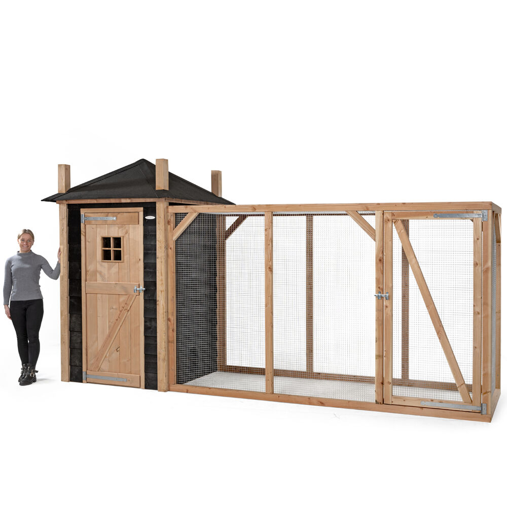 Voldux Hooiberg Mees XL - Kippenhok met ren - Naturel/zwart