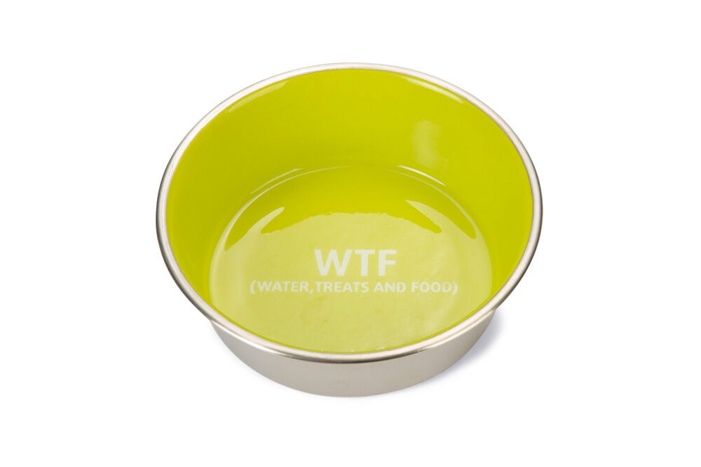 Beeztees WTF RVS- Voer en drinkbak - 1.00 cm - Groen - 1.00 cm - 16.00 cm - 1.00 cm