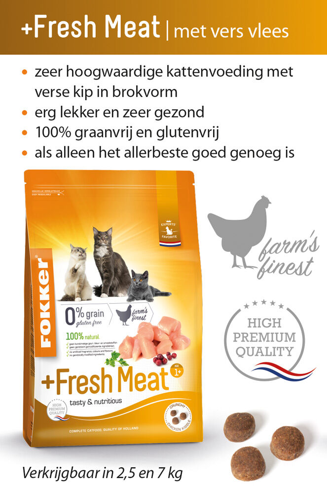 Fokker Fresh Meat - Kattenvoer - 7.00 - kip