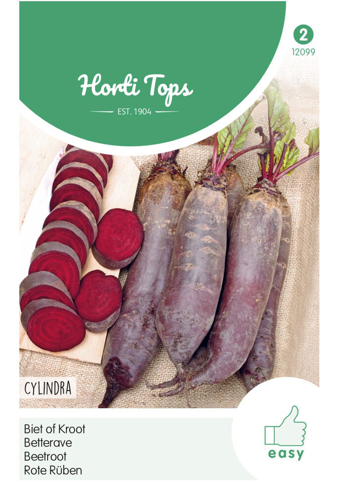 Hortitops Bieten Beta vulgaris L. var. conditiva Alef. Cylindra, Halflange - Groentezaden Hortitops Bieten Beta vulgaris L. var. conditiva Alef. Cylindra, Halflange - Groentezaden