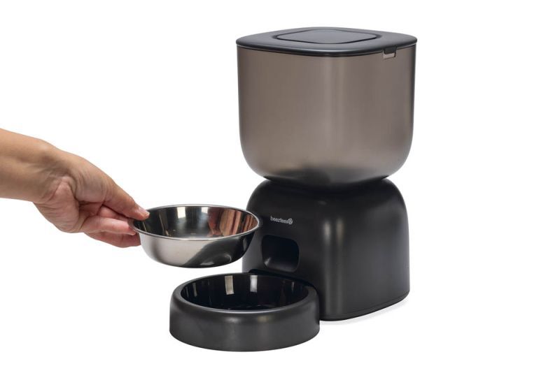 Beeztees Chris - Automatische voerbak - 3 liter - Grijs - 32x32x32 cm