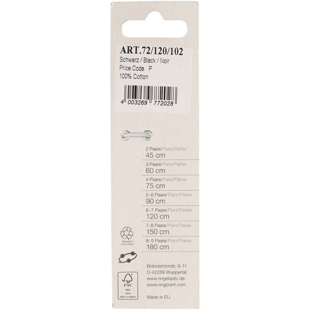 Ringpoint - Veters - 120 cm - Zwart