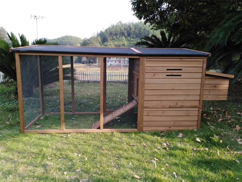 Rechthoek XL - Kippenhok met ren - 103.00 cm - Bruin - 250.00 cm - 75.50 cm