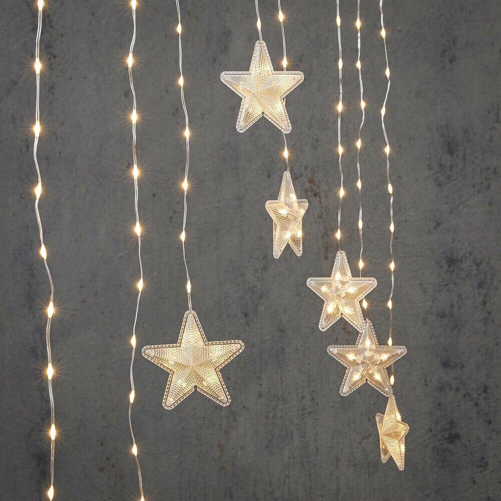 Luca lighting Kerststerren - Lichtgordijn - 19.30 cm - Klassiek wit - 13.20 cm - 120.00 cm - 12.20 cm