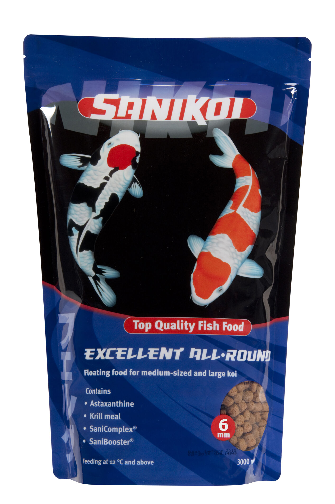 SaniKoi Excellent All-Round 6mm - Vijvervissenvoer SaniKoi Excellent All-Round 6mm - Vijvervissenvoer