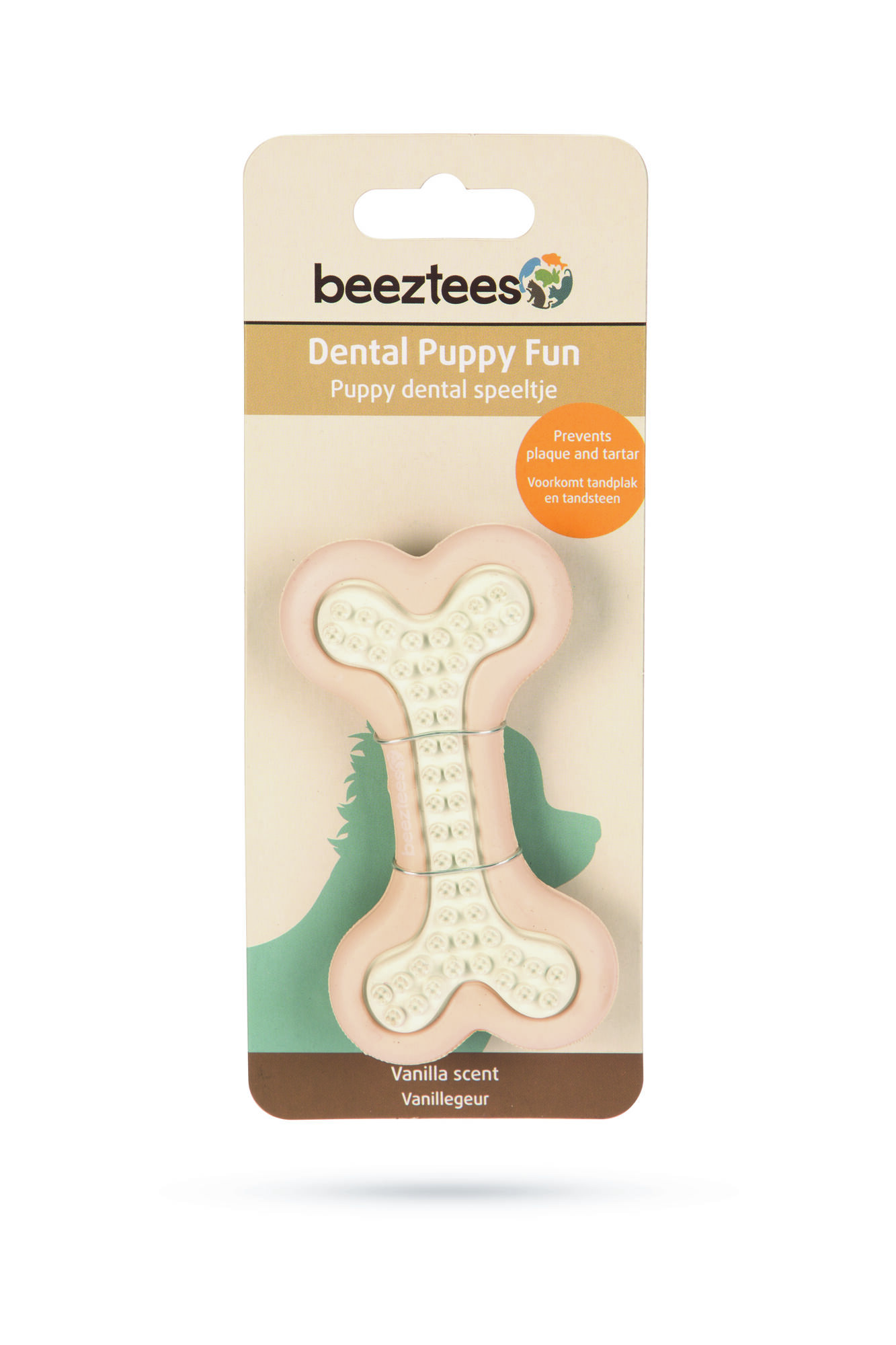 Beeztees Dental bot - Kauwspeelgoed puppy - 18.50 cm - roze - 7.50 cm - 2.00 cm