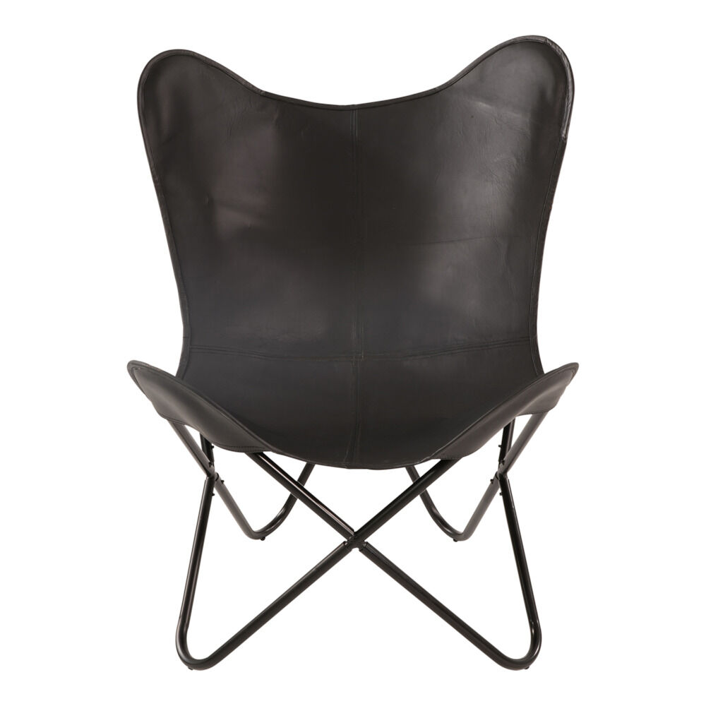 Lesli Living Buffalo - Relaxstoel - 1.00 cm - Zwart - 75.00 cm - 75.00 cm