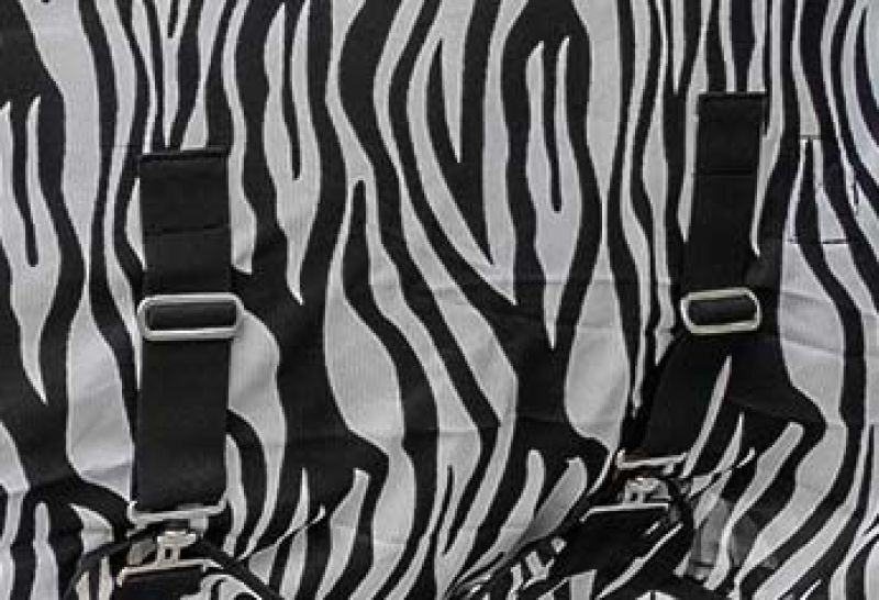 Waldhausen Vliegendeken - Zebra - Paardendeken - Zwart / Wit - 145/195