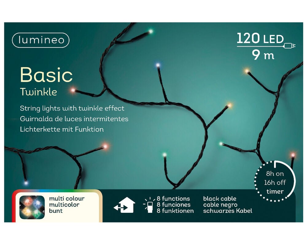 Lumineo Basic Twinkelend - Kerstboomverlichting - 120 - 13 cm - Multicolor Lumineo Basic Twinkelend - Kerstboomverlichting - 120 - 13 cm - Multicolor
