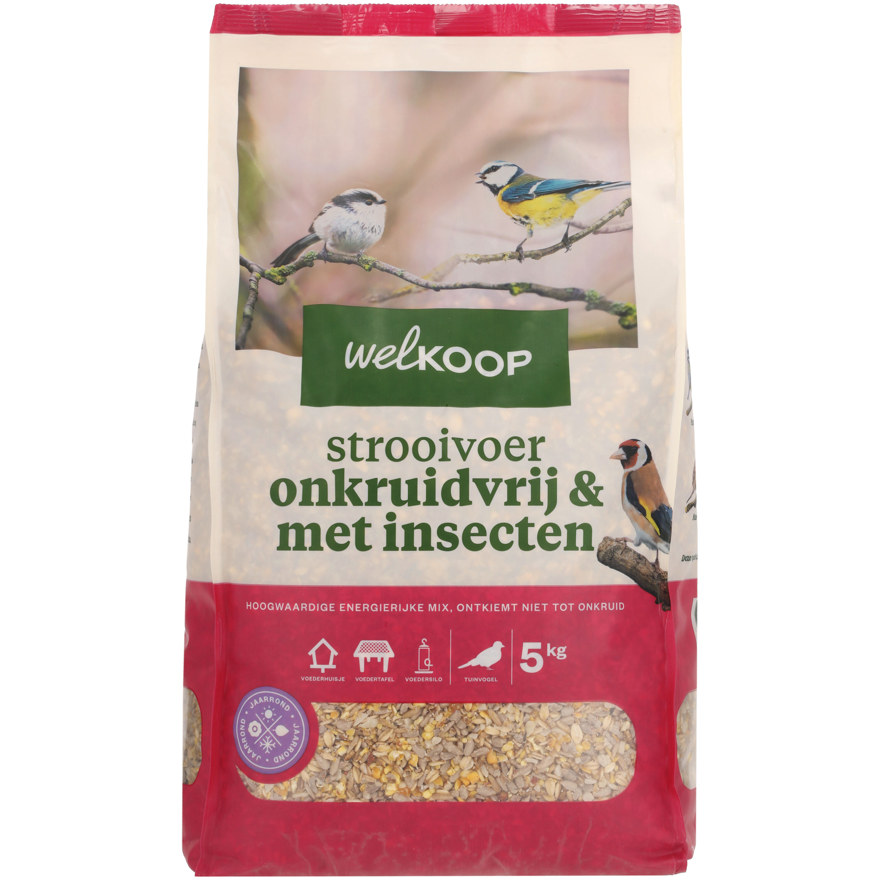 Welkoop - Strooivoer met Insecten - Onkruidvrij - Tuinvogelvoer - 30.00 cm - 5.00 - 24.00 cm - insecten - 16.00 cm