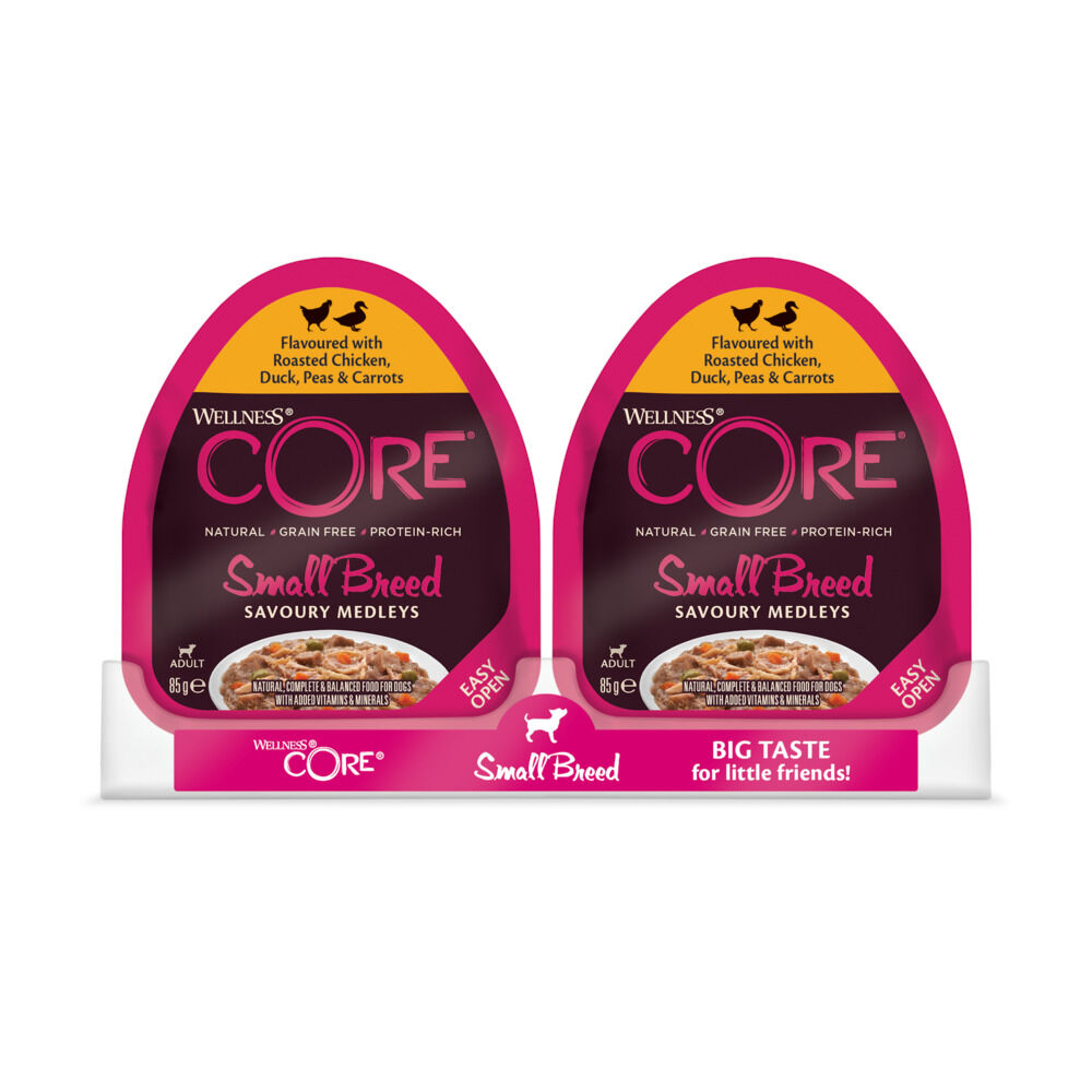 Wellness CORE Small-Breed Savoury Medleys  - Hondenvoer - Kip - Eend - 85 gram