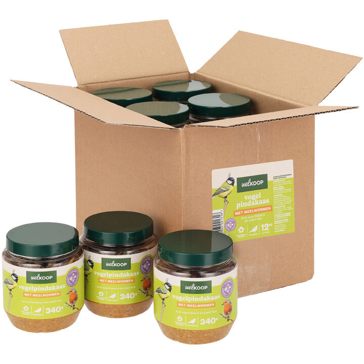 Welkoop - Vogelpindakaas - Tuinvogelvoer - 12 - Meelwormen Welkoop - Vogelpindakaas - Tuinvogelvoer - 12 - Meelwormen