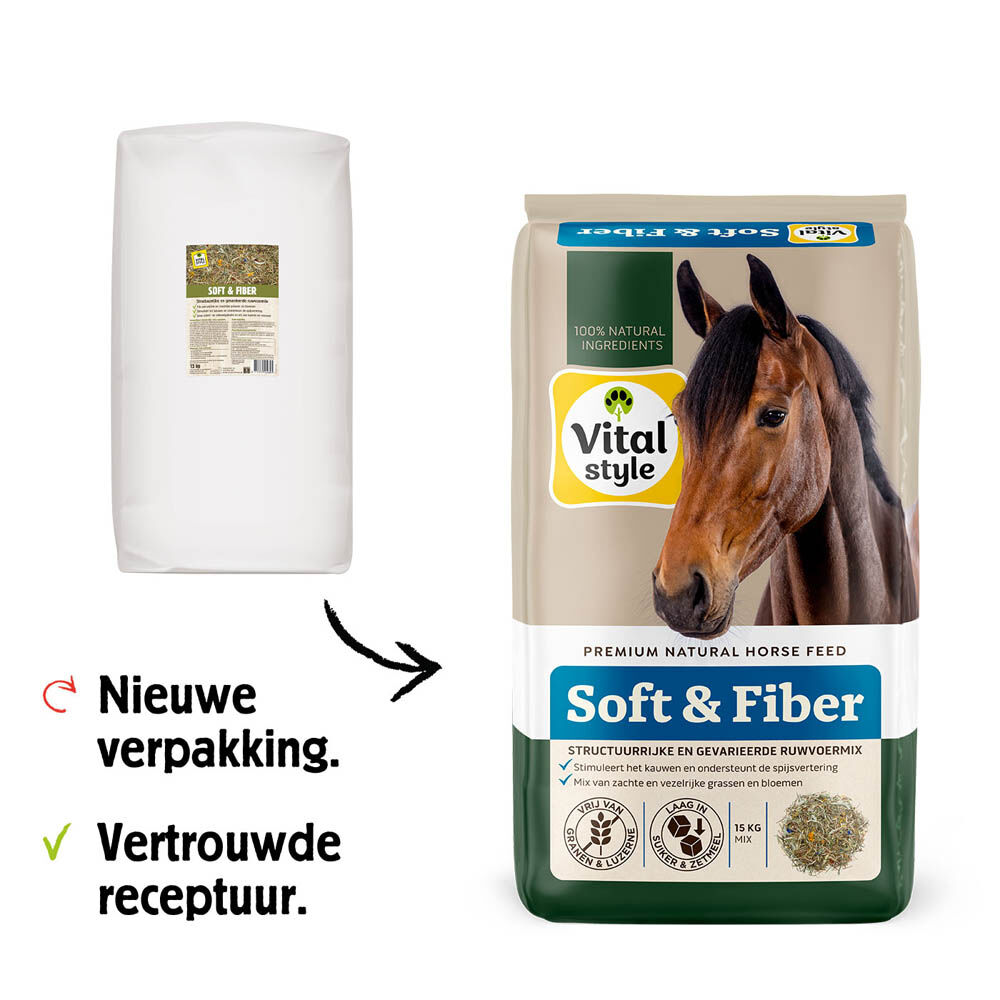 VITALstyle Soft & Fiber Ruwvoermix - Paardenvoer - 15 - Zak