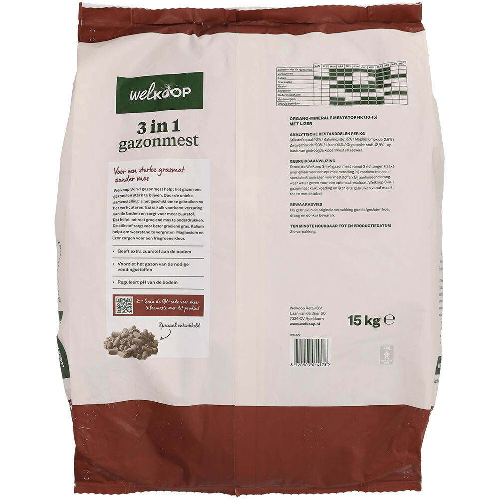 Welkoop - 3 in 1 Gazonmest - 400 m² - 15 kg