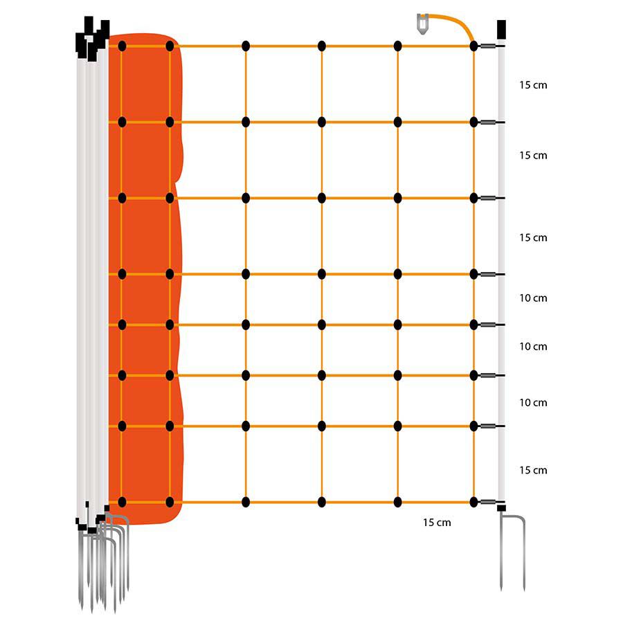 Gallagher Schapennet Dubbele pen - Afrasteringsnet - 16.5 cm - Oranje - 112 cm - 5000 cm