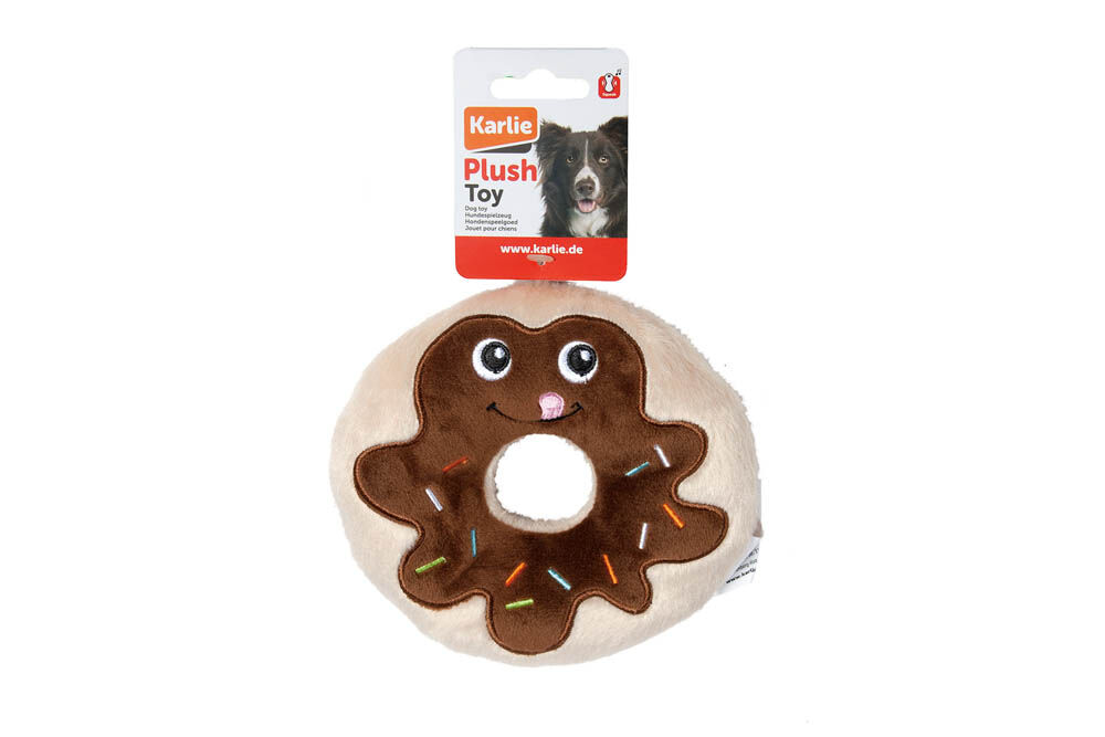 Karlie Donut - Knuffel - Hondenspeelgoed - Bruin - 4x14x14 cm