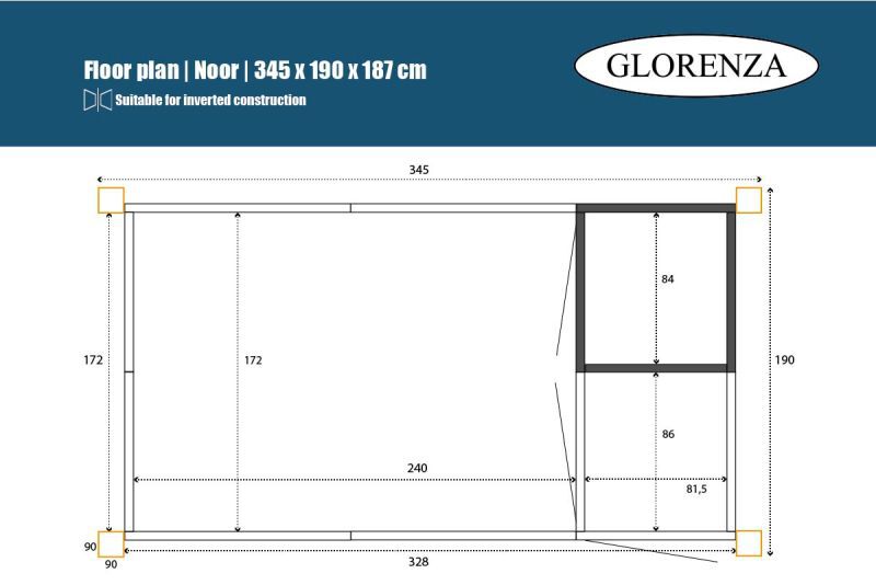 Glorenza Noor - Kattenren - Antraciet - 187x190x345 cm