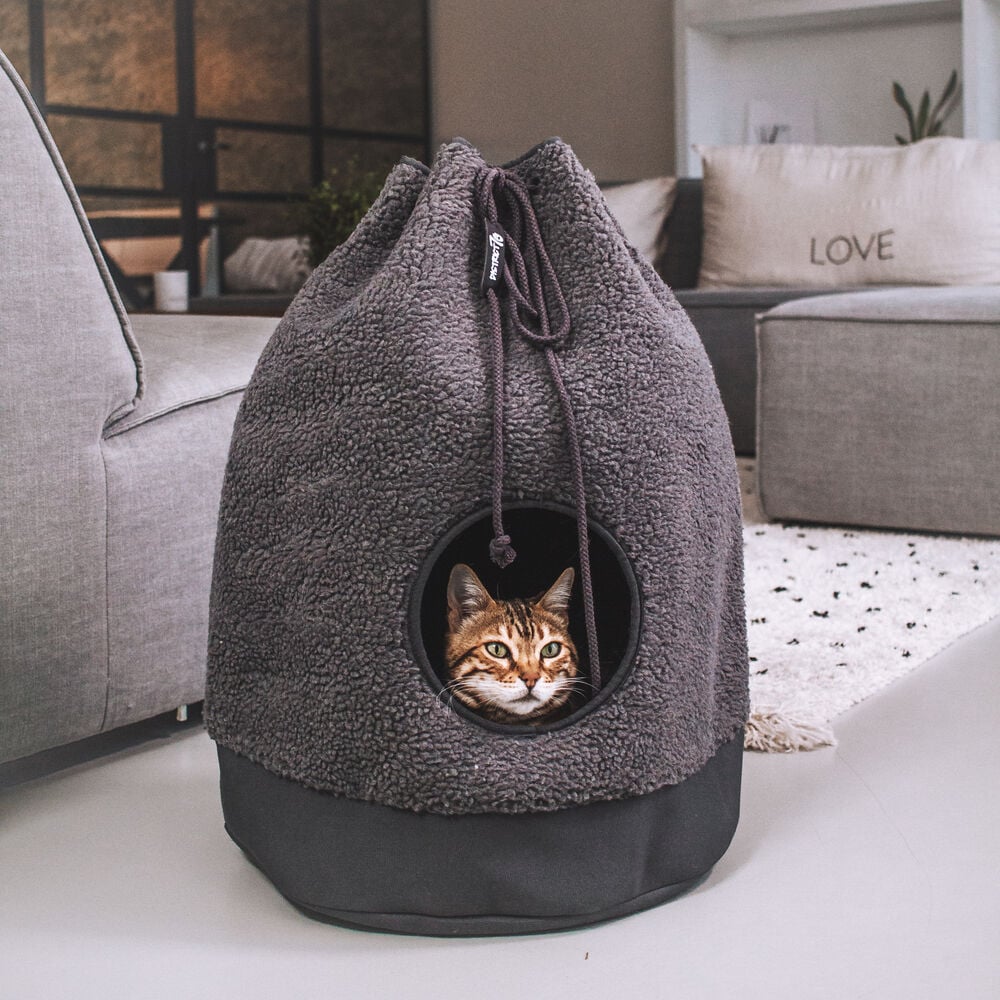 District 70 Casa Teddy Kattenhuis - Kattenmand - Donker Grijs - 45x45x60 cm