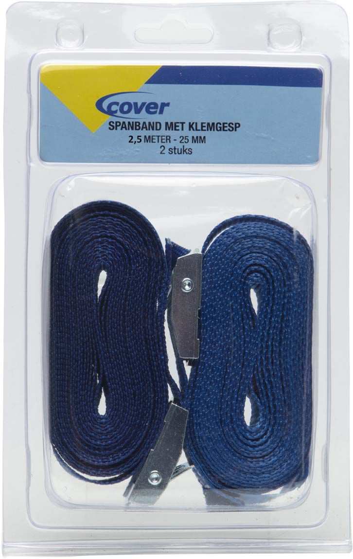 Cover - Spanband met klemgesp 2,5m x 25mm Cover - Spanband met klemgesp 2,5m x 25mm