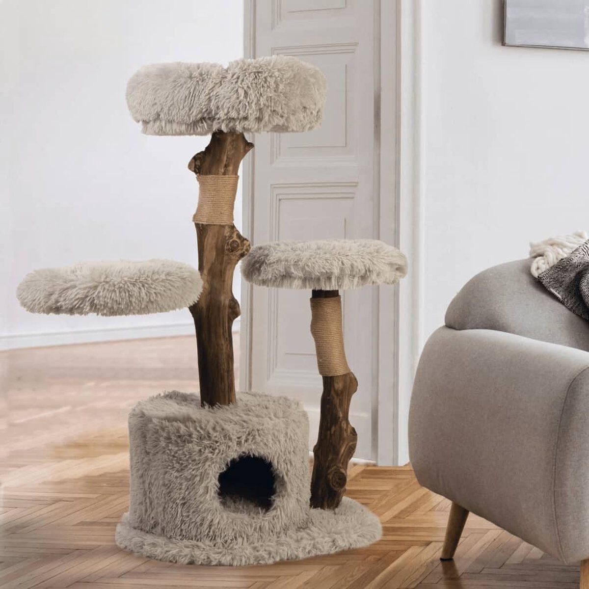Designed by Lotte Ziza - Krabpaal - 100.00 cm - Grijs - 45.00 cm - 100.00 cm - 60.00 cm