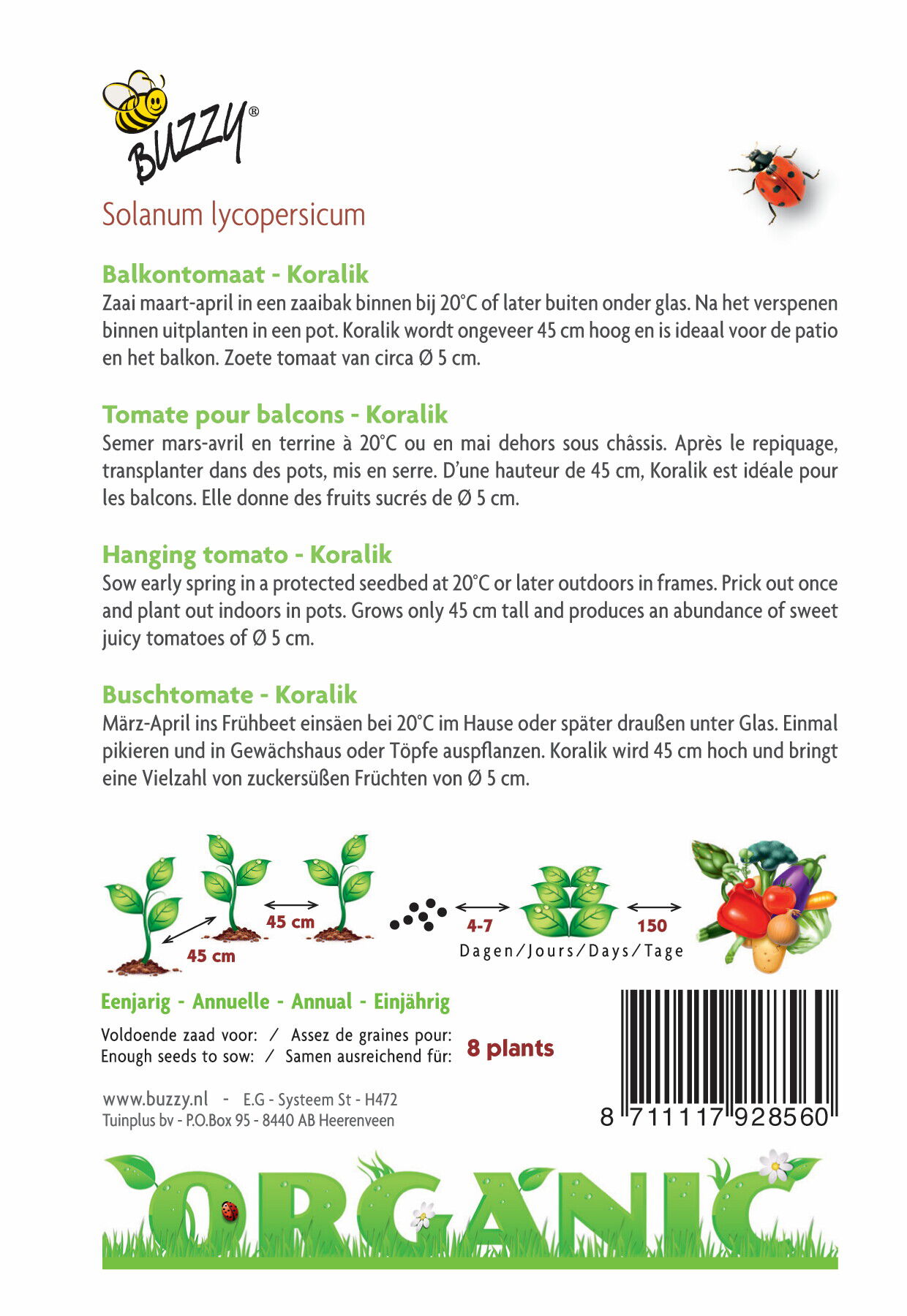 Organic balkontomaat Koralik - Groentezaden