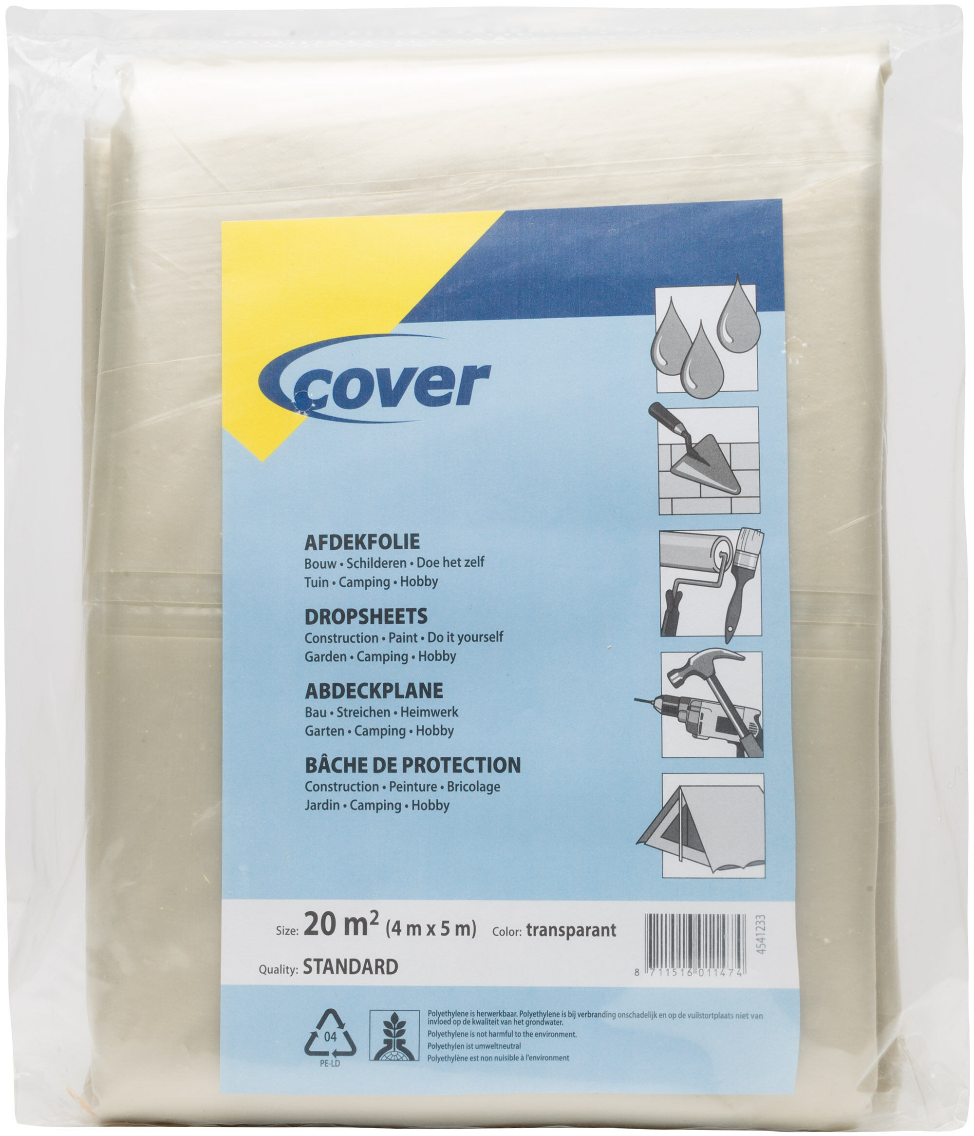 Cover 100 mu Transparant - Afdekfolie - Transparant - 26x25x3 cm Cover 100 mu Transparant - Afdekfolie - Transparant - 26x25x3 cm