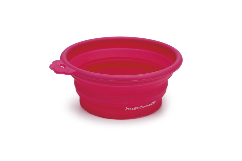 Beeztees Inklapbaar - Eetbak - 5.00 cm - Roze - 12.50 cm - 14.00 cm