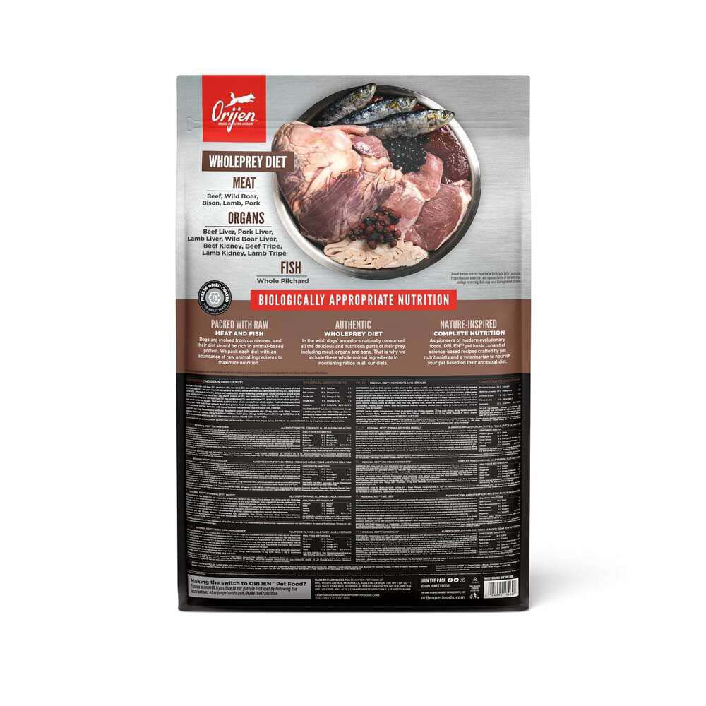 Orijen Regional Red Dog Whole Prey - Hondenvoer - 6 - rund