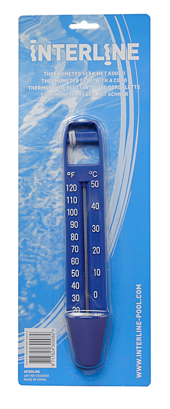 Interline Thermometer met Koord - 25x13.5x4.5 cm