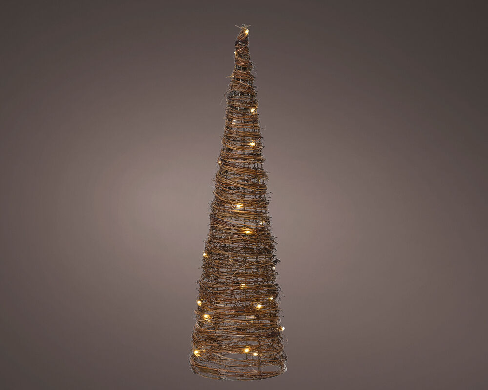 Lumineo LED Piramide - Kerstverlichting - 80.00 cm - Bruin / warm wit - 20.00 cm - 20.00 cm