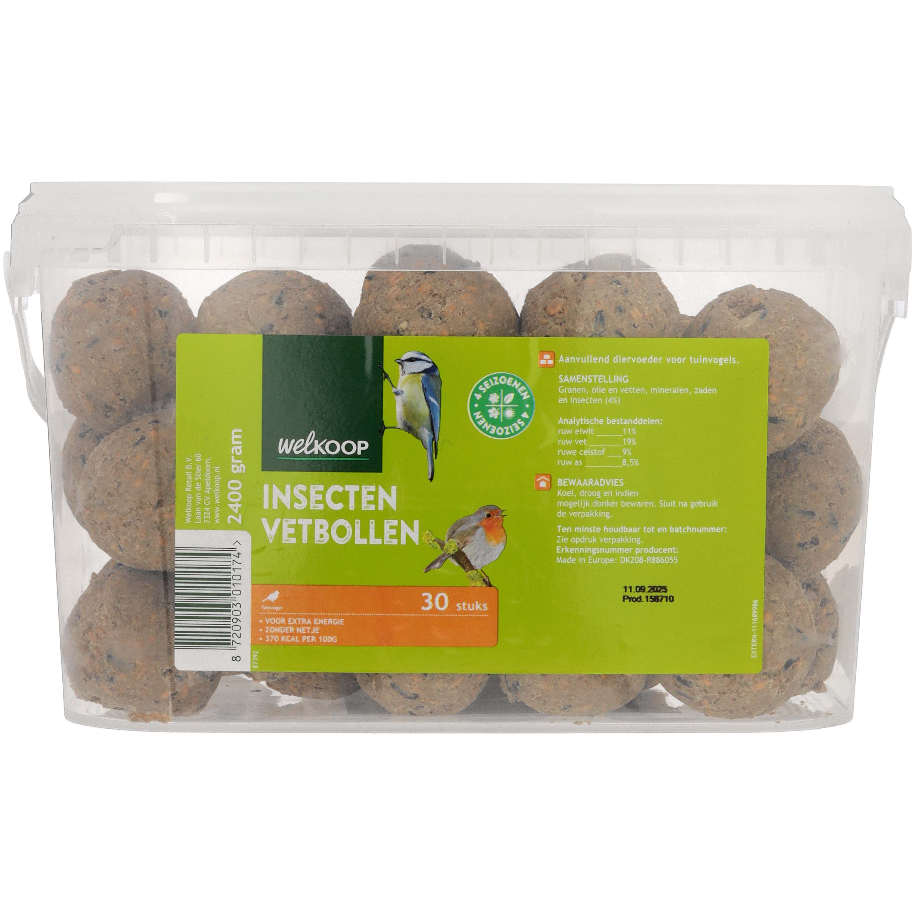 Welkoop Vetbollen met insecten zonder netje - Tuinvogelvoer - 28.70 cm - 19.30 cm - Insect - 16.80 cm