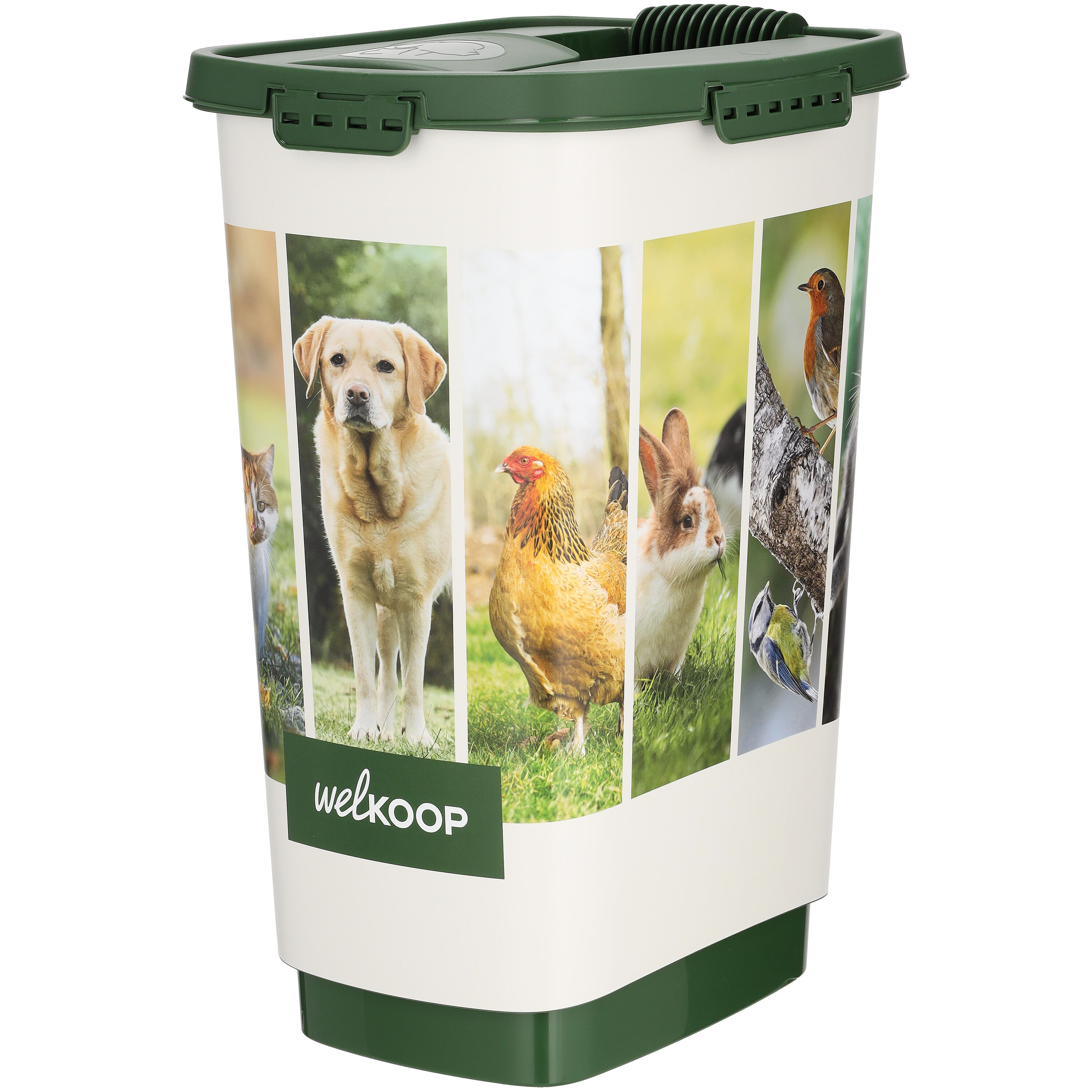 Welkoop - Voerton - 25.00 l - 46.30 cm - Wit Groen - 33.00 cm - 25.00 cm