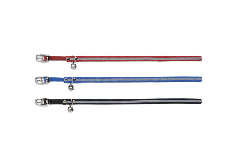 Beeztees Reflecterend - Kattenhalsband - 32 cm - Zwart - 10 mm