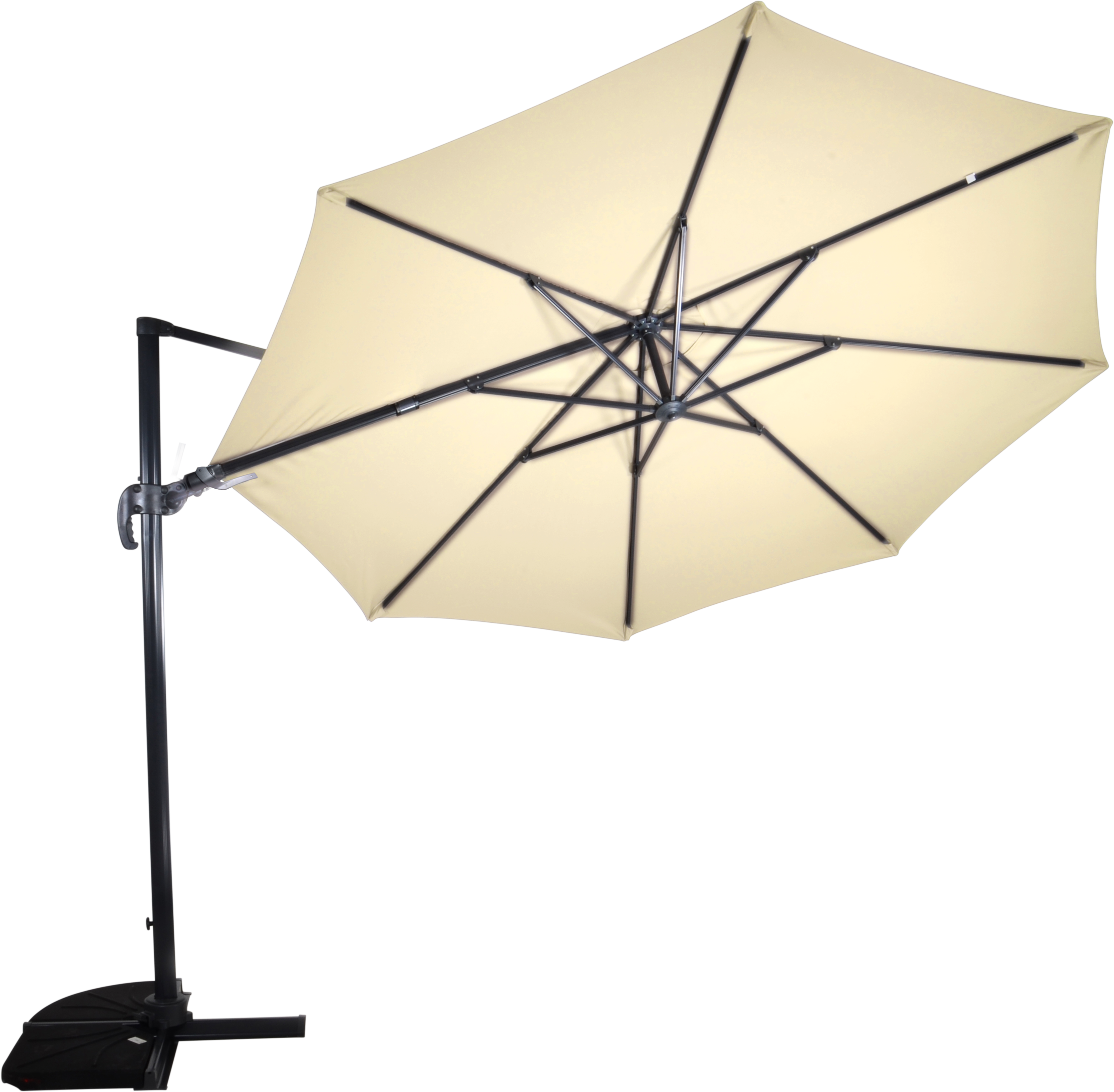 Lesli Living VirgoFlex - Zweefparasol - Taupe - 1.00x1.00x1.00 cm - 350.00 cm Lesli Living VirgoFlex - Zweefparasol - Taupe - 1.00x1.00x1.00 cm - 350.00 cm