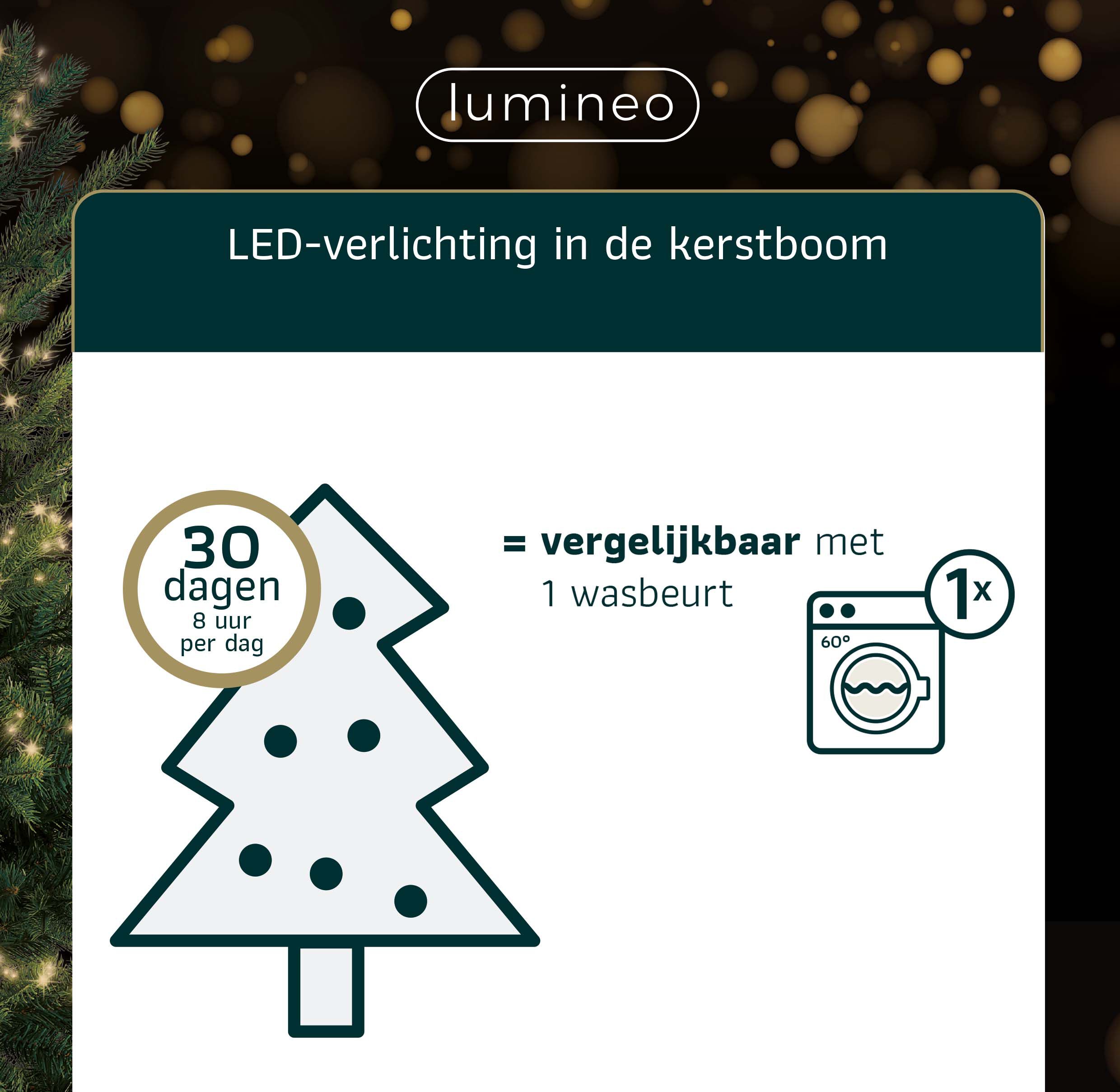 Lumineo Basic - Kerstboomverlichting - 120 lampjes - Warm wit