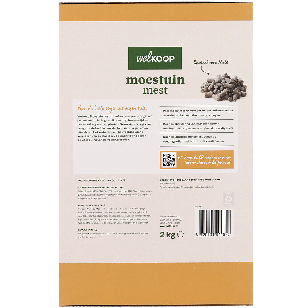 Welkoop - Moestuinmest - 20 m² - 2 kg