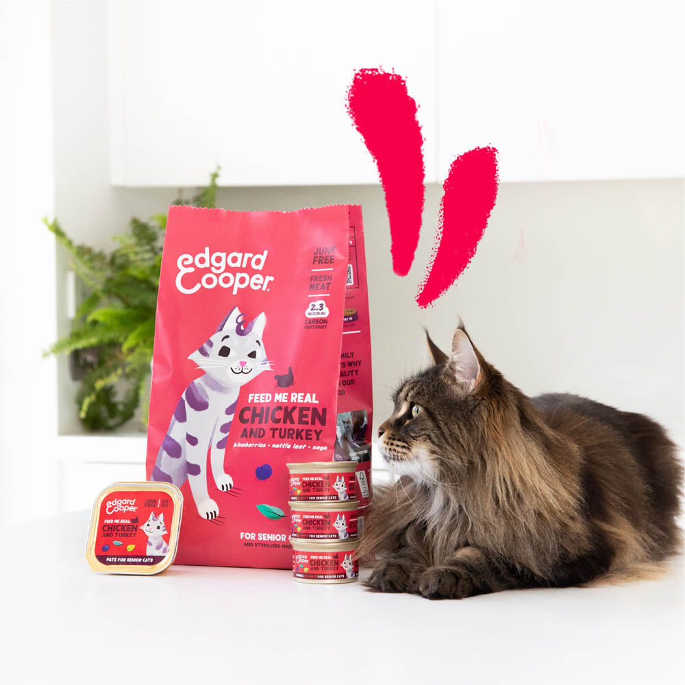 Edgard & Cooper Senior Brokjes - Kattenvoer - Kip - Kalkoen - 2 kg