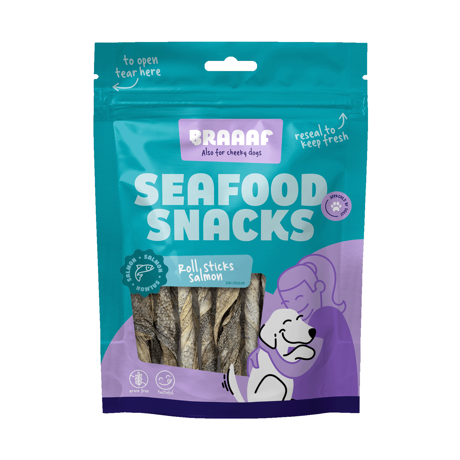 Braaaf Rollsticks - Hondensnack - 20.00 cm - 70.00 - 15.00 cm - zalm - 12.00 cm - 5.00 cm
