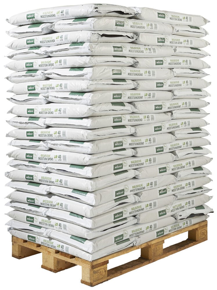 Welkoop Biologische Moestuingrond - Potgrond 40L Pallet Welkoop Biologische Moestuingrond - Potgrond 40L Pallet