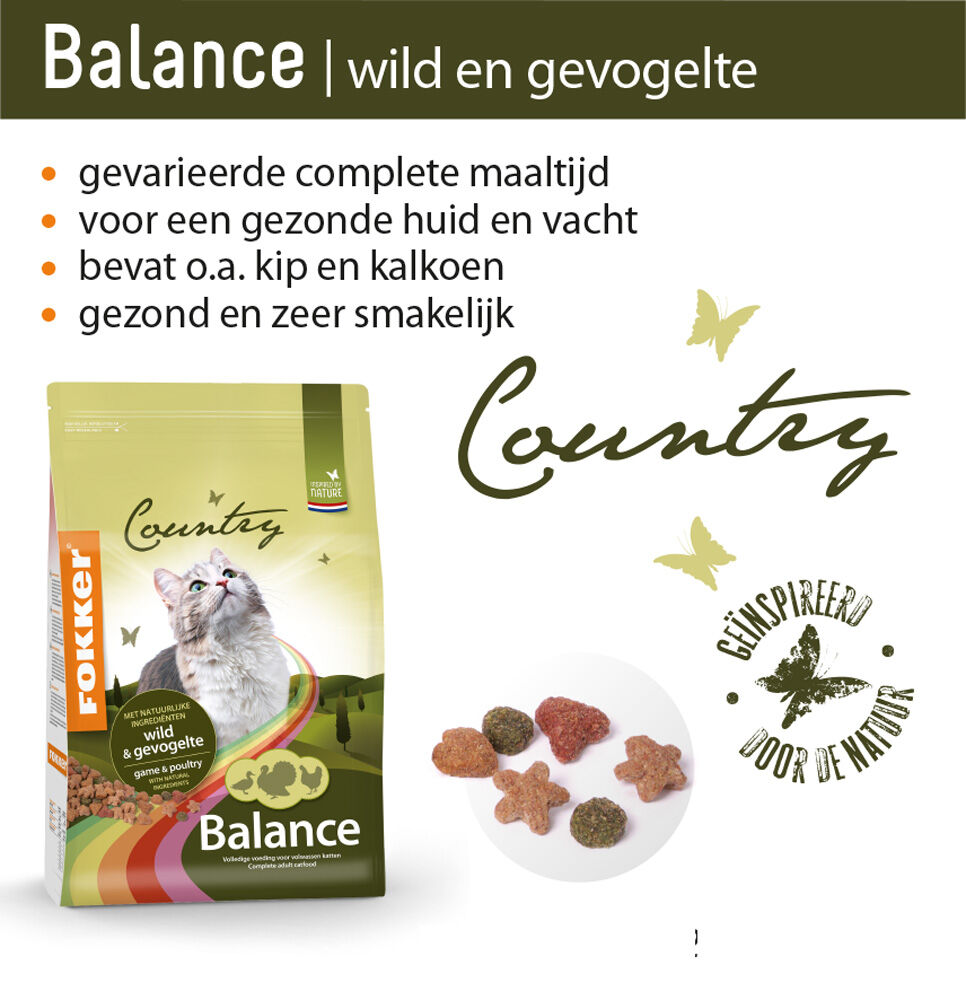 Fokker Country Balance - Kattenvoer - Wild - Gevogelte - 10 kg