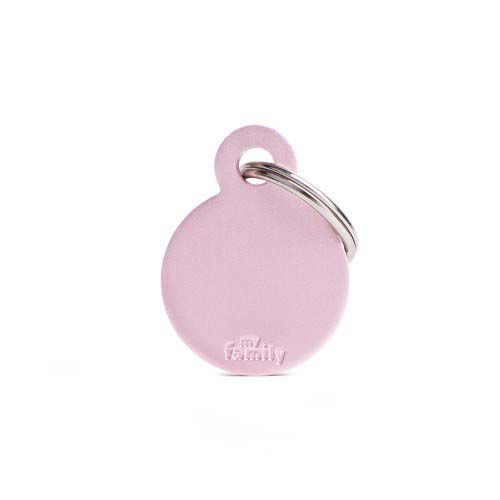 My Family Rond - Hondenpenning - 1.00 cm - roze - 1.00 cm - S - 2.80 cm