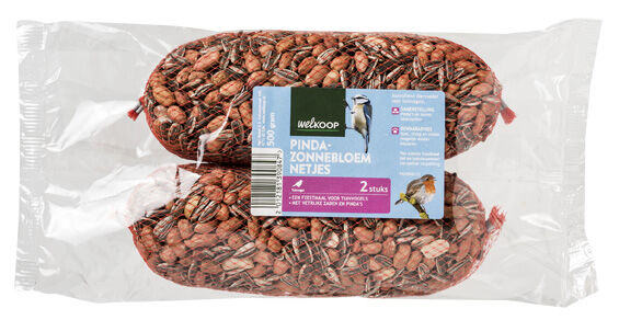 Welkoop Pinda/Zonnebloemnetje - 2 stuks - Tuinvogelvoer Welkoop Pinda/Zonnebloemnetje - 2 stuks - Tuinvogelvoer
