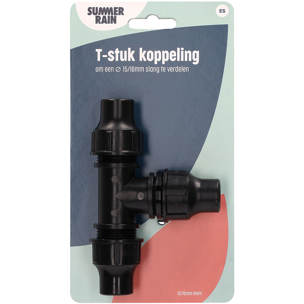 SummerRain klemverbinding - T-Stuk koppeling - 16 mm SummerRain klemverbinding - T-Stuk koppeling - 16 mm