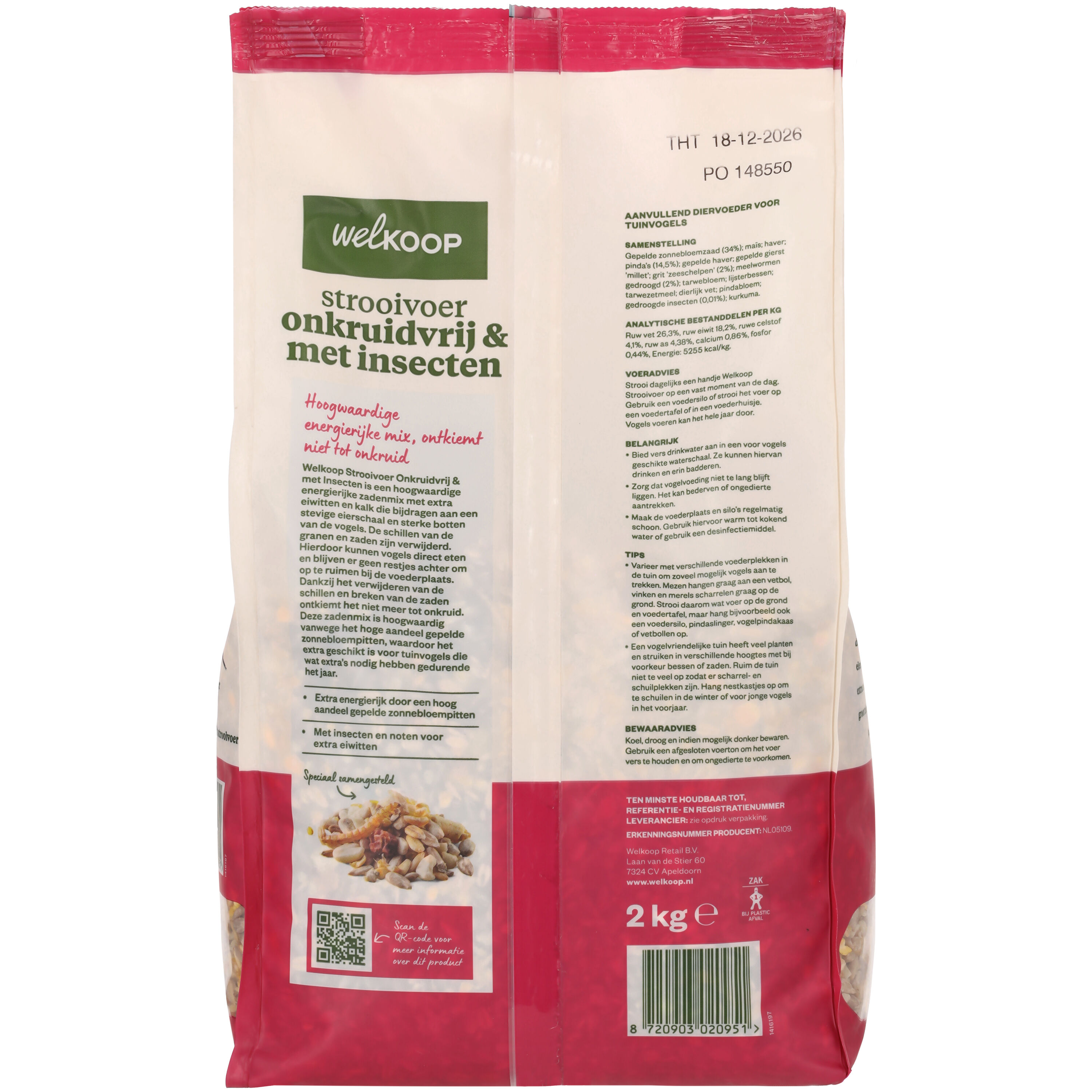 Welkoop - Strooivoer met Insecten - Onkruidvrij - Tuinvogelvoer - in emmer - 30.00 cm - 2.00 - 19.00 cm - insecten - 11.00 cm