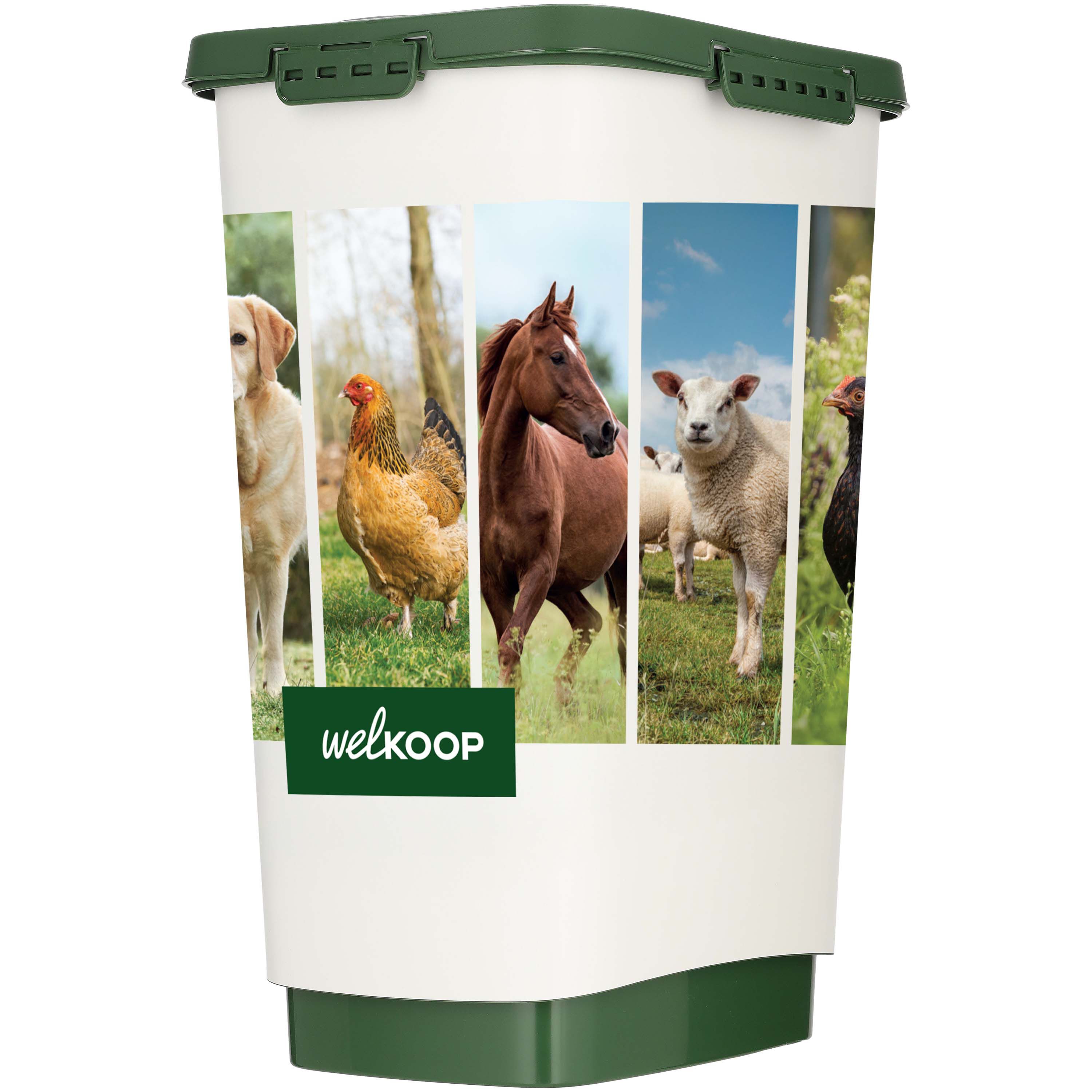 Welkoop Voerton - 50.00 l - 58.50 cm - Wit Groen - 39.10 cm - 29.60 cm