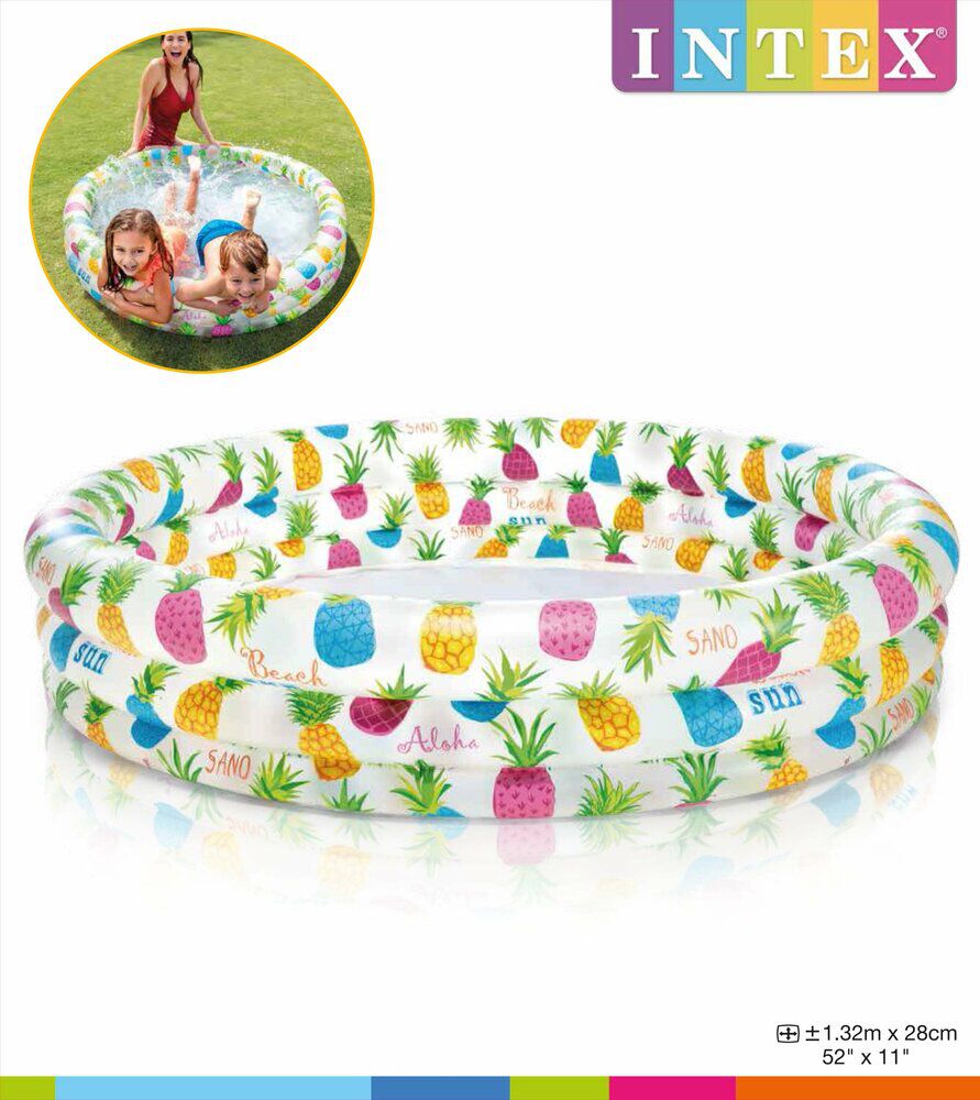 Intex Ananas 3 rings - Zwembad - Ananasprint - 30x132x28 cm - 132 cm