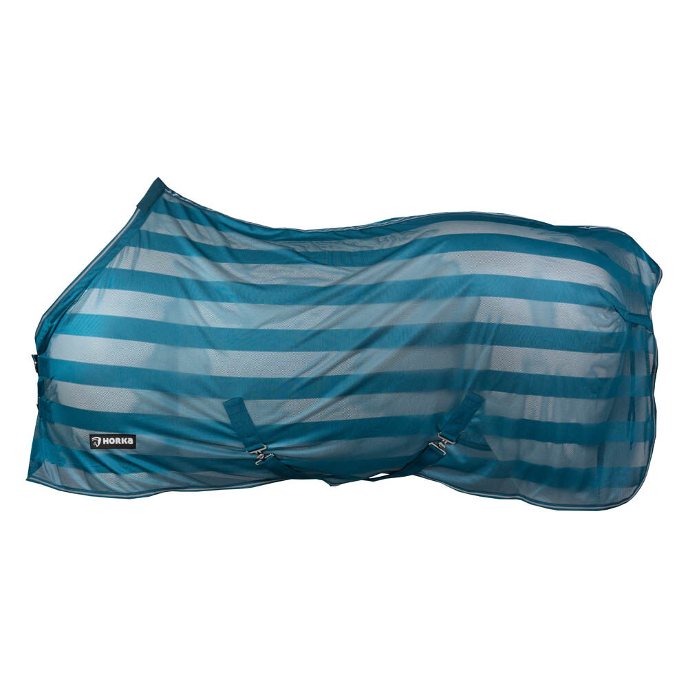 Horka Vliegendeken - met Strepen - 95.00 cm - Petrol - 6.50 cm - 125/175 - 40.00 cm